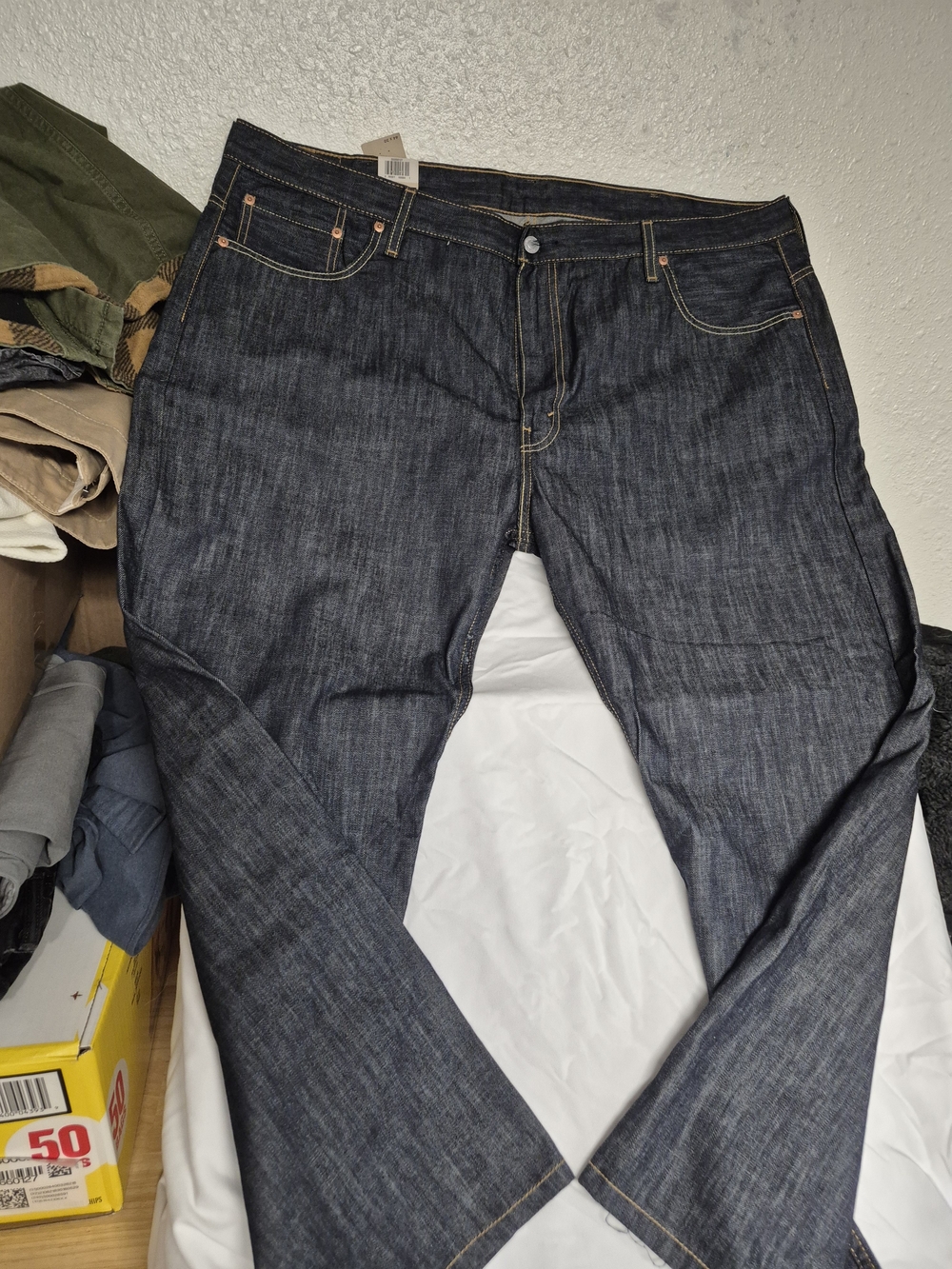 Levi's Men's Raw Dark Indigo Straight Jeans